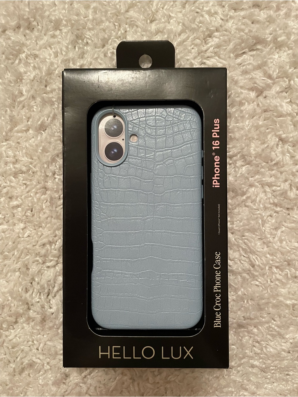 Hello Lux Blue Croc Phone Case for iPhone 16 Plus Brand New in Box